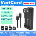 VCQ4 TC2 Intelligent Battery Charger Portable for 3.7V Lithium 18650 26650 21700 18500 18350 1.2V NI-MH Ni-Cd AA AAA
